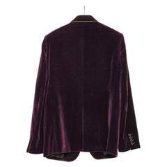 サンローラン ピークドラペル テーラードジャケット サイズ：46 689562 パープル ベロア メンズ SAINT LAURENT 【中古】