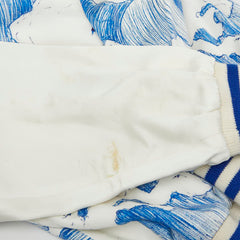 セリーヌ テディジャケット 伊勢丹限定 ブルゾン ジャケット サイズ：46 2V74N173U ホワイト ブルー レーヨン メンズ CELINE 【中古】