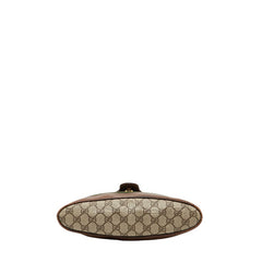 グッチ GGスプリーム シェリーライン ショルダーバッグ ベージュ ブラウン PVC レザー レディース GUCCI 【中古】