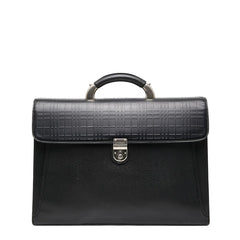 バーバリー ビジネスバッグ ブラック レザー PVC メンズ BURBERRY 【中古】