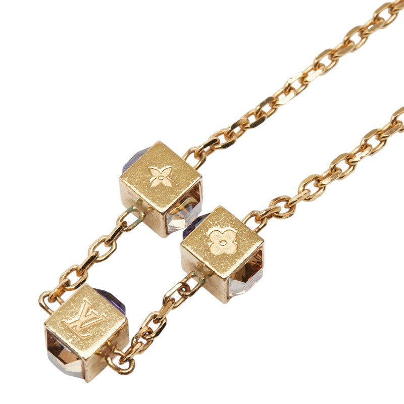 ルイ ヴィトン コリエ ギャンブル LVモチーフ ネックレス M65096 ゴールド パープル メッキ レディース LOUIS VUITTON 【中古】