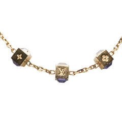 ルイ ヴィトン コリエ ギャンブル LVモチーフ ネックレス M65096 ゴールド パープル メッキ レディース LOUIS VUITTON 【中古】