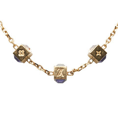 ルイ ヴィトン コリエ ギャンブル LVモチーフ ネックレス M65096 ゴールド パープル メッキ レディース LOUIS VUITTON 【中古】