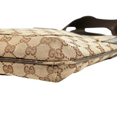 グッチ GGキャンバス 斜め掛け ショルダーバッグ 122793 ベージュ ブラウン キャンバス レザー レディース GUCCI 【中古】