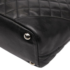 シャネル カンボンライン ココマーク ラージ トートバッグ ブラック ラムスキン レディース CHANEL 【中古】