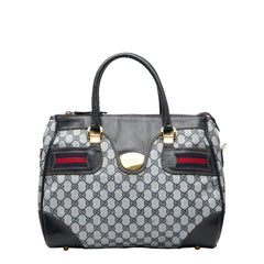 グッチ GGスプリーム - ハンドバッグ ボストンバッグ ネイビー マルチカラー PVC レザー レディース GUCCI 【中古】