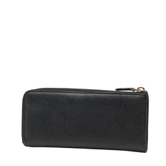 プラダ ロゴ - 長財布 ブラック サフィアーノレザー レディース PRADA 【中古】