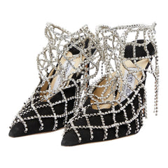 ジミーチュウ SCOTTY スコッティ パンプス ハイヒール サイズ36 ブラック スウェード ラインストーン レディース JIMMY CHOO 【中古】