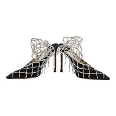 ジミーチュウ SCOTTY スコッティ パンプス ハイヒール サイズ36 ブラック スウェード ラインストーン レディース JIMMY CHOO 【中古】