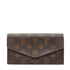 ルイ ヴィトン モノグラム ポルトフォイユ サラ 長財布 M62234 ブラウン フューシャ PVC レザー レディース LOUIS VUITTON 【中古】