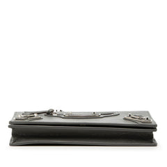 バレンシアガ クラシック メタリック エッジ チェーン ウォレット ショルダー 444169 グレー レザー レディース BALENCIAGA 【中古】
