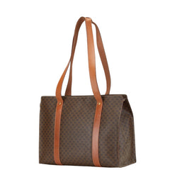 セリーヌ マカダム トートバッグ ブラウン PVC レザー レディース CELINE 【中古】