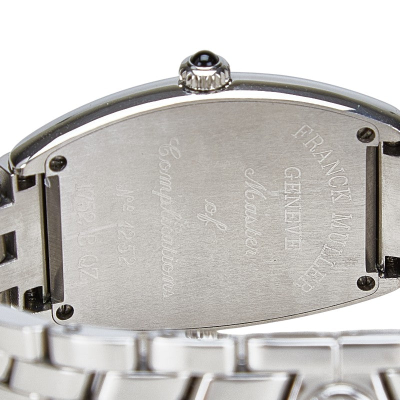 フランクミュラー トノーカーベックス 腕時計 1752B クオーツ ブラック文字盤 ステンレススチール レディース FRANCK MULLER 【中古】