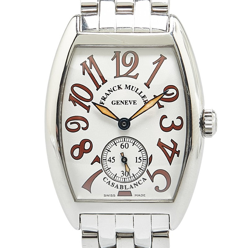 フランクミュラー カサブランカ トノー カーベックス 腕時計 7500S6 手巻き ホワイト文字盤 ステンレススチール レディース FRANCK MULLER 【中古】