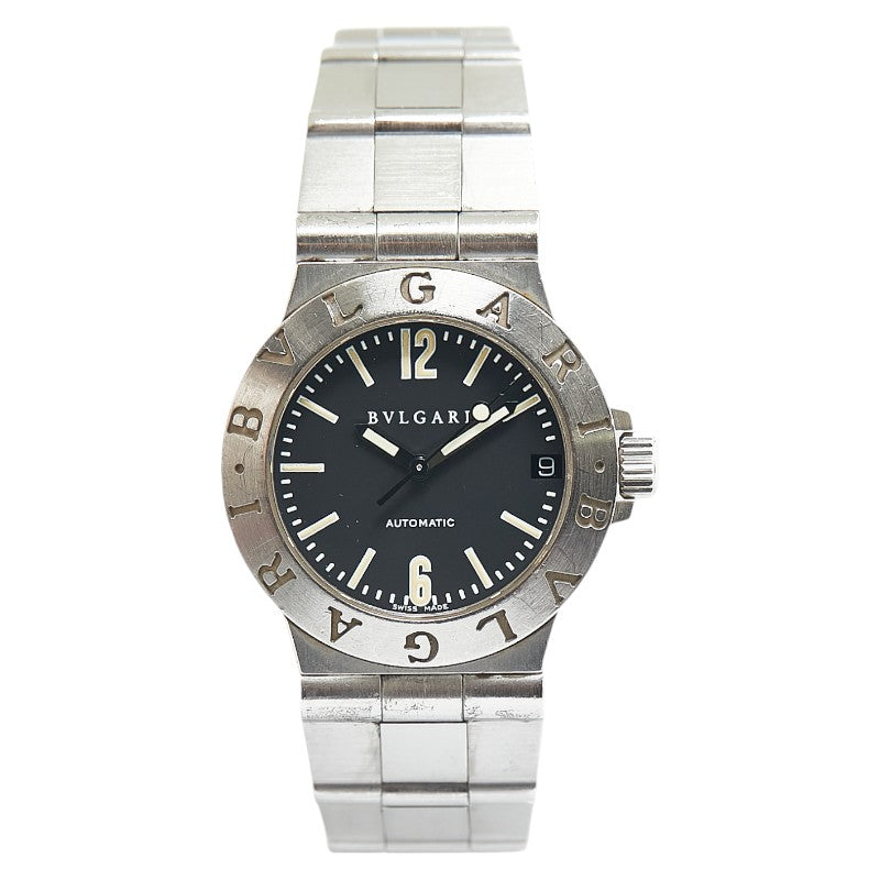 ブルガリ ディアゴノ スポーツ 腕時計 LCV29S 自動巻き ブラック文字盤 ステンレススチール レディース BVLGARI 【中古】