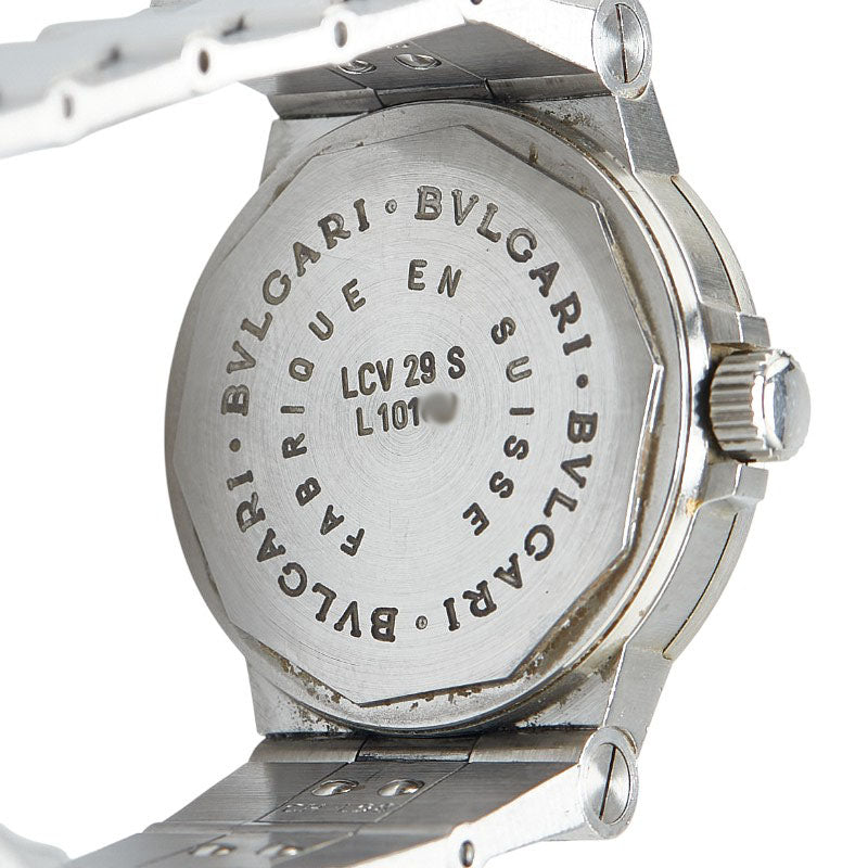ブルガリ ディアゴノ スポーツ 腕時計 LCV29S 自動巻き ブラック文字盤 ステンレススチール レディース BVLGARI 【中古】