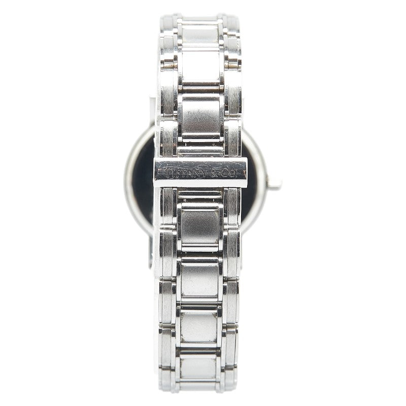 ティファニー アトラス 腕時計 クオーツ ブラック文字盤 ステンレススチール レディース TIFFANY&Co. 【中古】