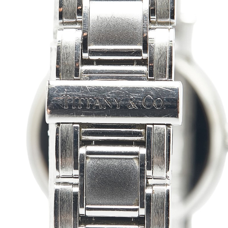 ティファニー アトラス 腕時計 クオーツ ブラック文字盤 ステンレススチール レディース TIFFANY&Co. 【中古】