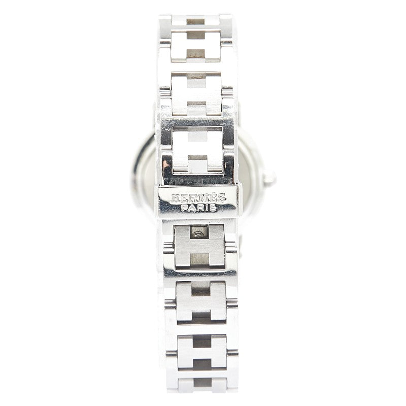 エルメス クリッパー 腕時計 CL4.210 クオーツ オレンジ文字盤 ステンレススチール レディース HERMES 【中古】