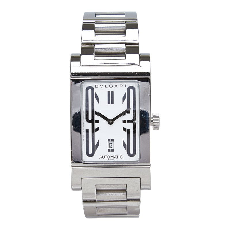 ブルガリ レッタンゴロ 腕時計 RT45S 自動巻き ホワイト文字盤 ステンレススチール メンズ BVLGARI 【中古】