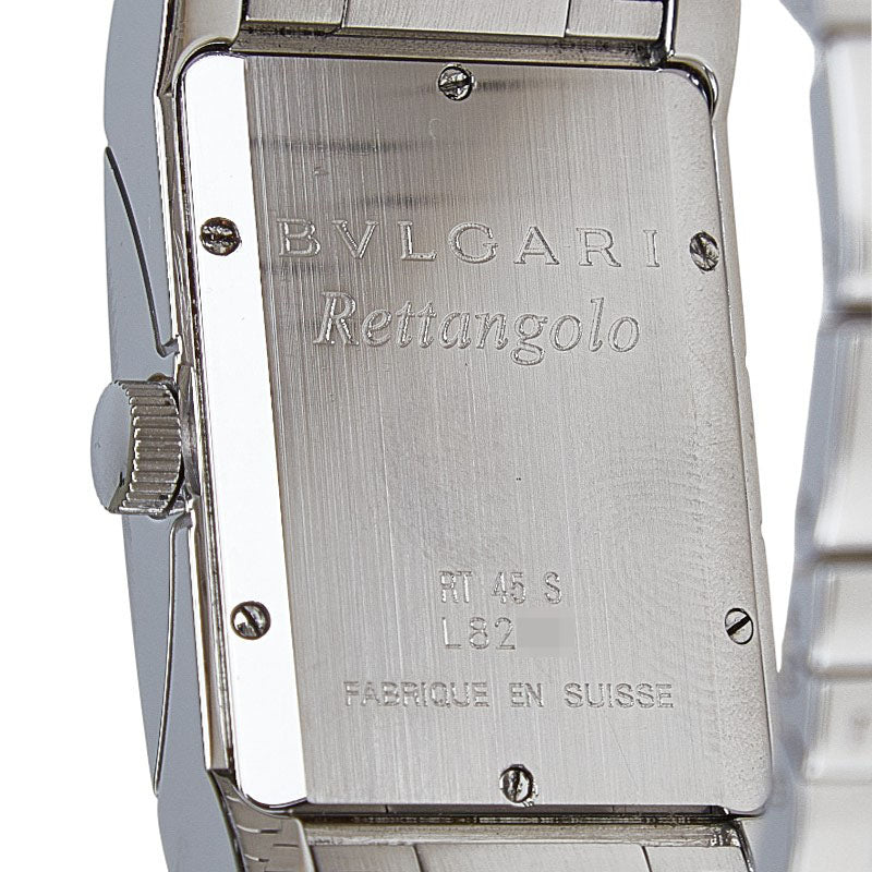 ブルガリ レッタンゴロ 腕時計 RT45S 自動巻き ホワイト文字盤 ステンレススチール メンズ BVLGARI 【中古】