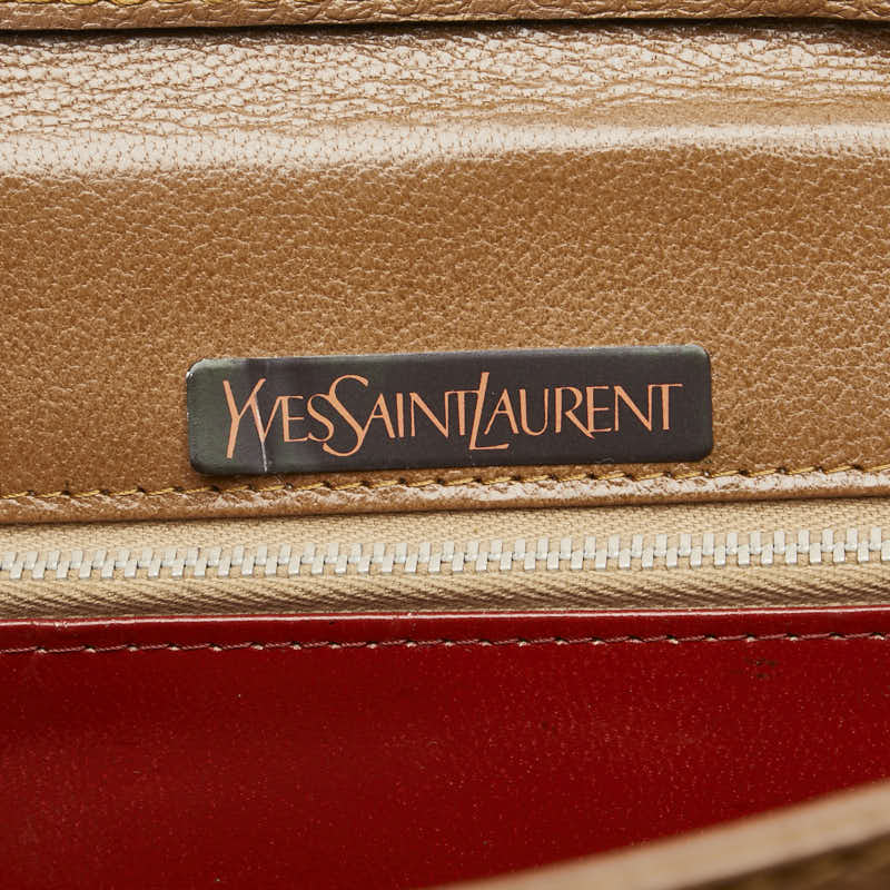 サンローラン パイソン型押し ワンショルダーバッグ ブラウン レザー レディース SAINT LAURENT 【中古】