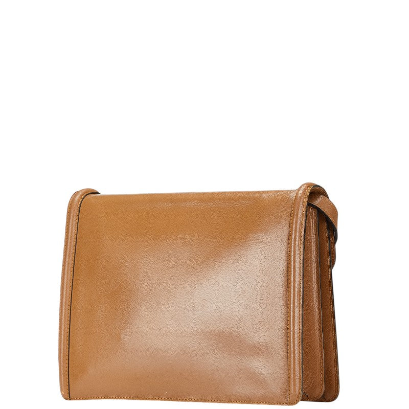 サンローラン パイソン型押し ワンショルダーバッグ ブラウン レザー レディース SAINT LAURENT 【中古】