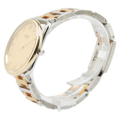 エルメス アルソー 腕時計 クオーツ ゴールド文字盤 ステンレススチール メッキ レディース HERMES 【中古】