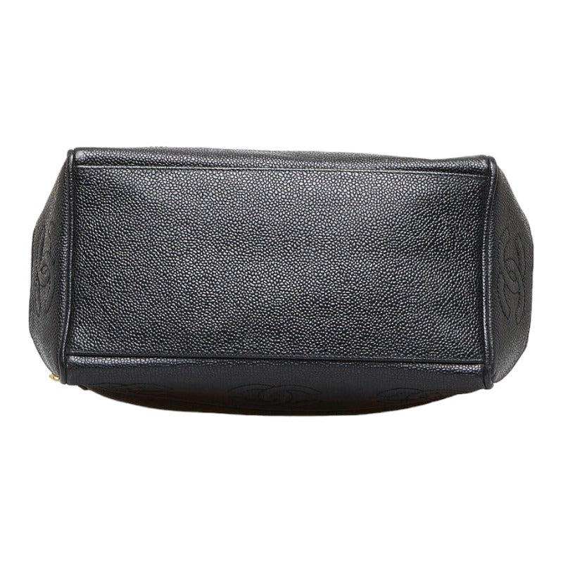 シャネル ココマーク ハンドバッグ トートバッグ ブラック ゴールド マットキャビアスキン レディース CHANEL 【中古】