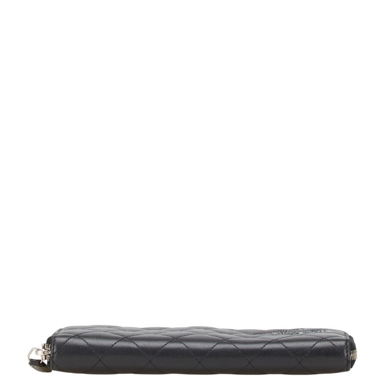 シャネル シンプリーCC ココマーク 長財布 ラウンドファスナー ブラック ラムスキン エナメル レディース CHANEL 【中古】