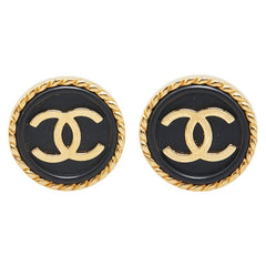 シャネル ココマーク イヤリング ゴールド ブラック メッキ プラスチック レディース CHANEL 【中古】