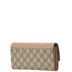 グッチ GGスプリーム GGマーモント 長財布 コンチネンタルウォレット 456116 ベージュ PVC レザー レディース GUCCI 【中古】