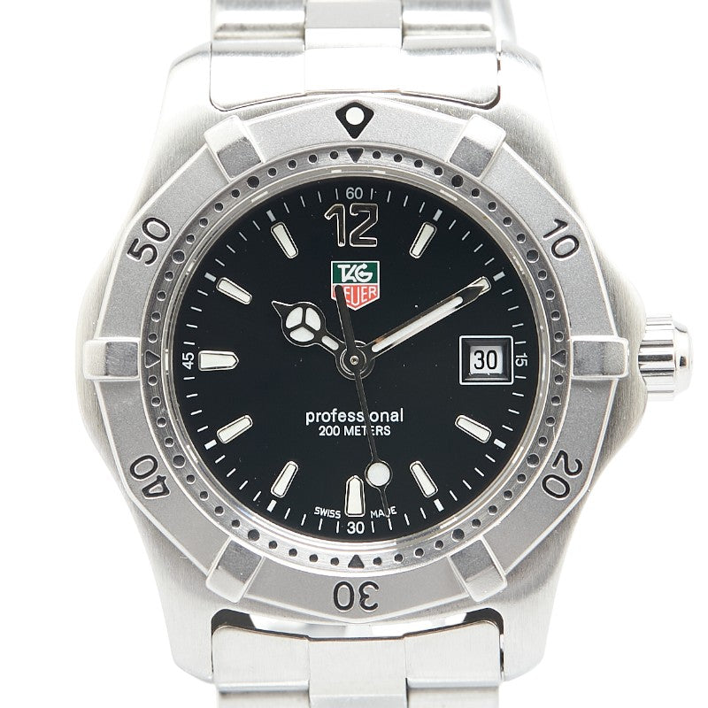 タグホイヤー 2000シリーズ 腕時計 WK1310-0.BA03198 クオーツ ブラック文字盤 ステンレススチール レディース TAG HEUER 【中古】