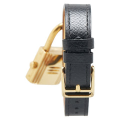 エルメス ケリーウォッチ 腕時計 クオーツ ゴールド文字盤 ステンレススチール レザー レディース HERMES 【中古】