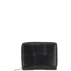 ボッテガヴェネタ マキシイントレチャート 二つ折り財布 ブラック レザー レディース BOTTEGAVENETA 【中古】