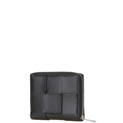 ボッテガヴェネタ マキシイントレチャート 二つ折り財布 ブラック レザー レディース BOTTEGAVENETA 【中古】