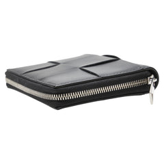 ボッテガヴェネタ マキシイントレチャート 二つ折り財布 ブラック レザー レディース BOTTEGAVENETA 【中古】