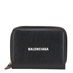 バレンシアガ 二つ折り財布 コンパクトウォレット 650871 ブラック レザー レディース BALENCIAGA 【中古】