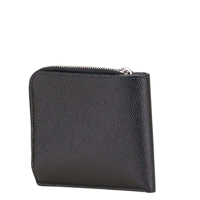 サンローラン イーストウエスト 二つ折り財布 コンパクトウォレット 556268 ブラック レザー メンズ SAINT LAURENT 【中古】