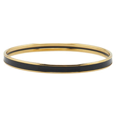 エルメス ユニ バングル ゴールド ブラック メッキ レディース HERMES 【中古】