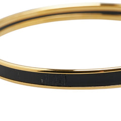エルメス ユニ バングル ゴールド ブラック メッキ レディース HERMES 【中古】