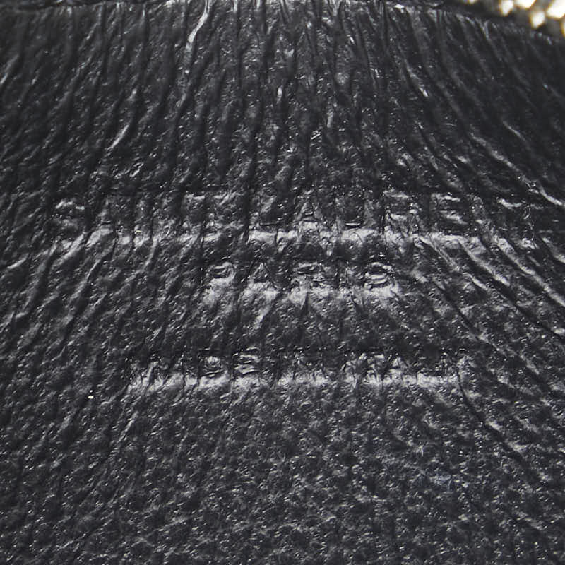 サンローラン コインケース パスケース フラグメントケース 458583 ブラック レザー メンズ SAINT LAURENT 【中古】