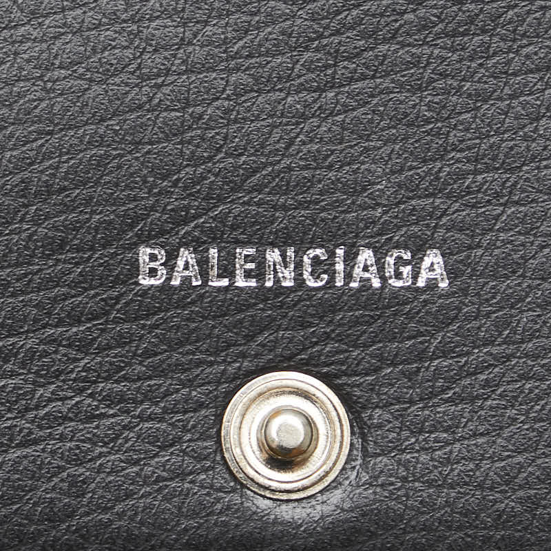 バレンシアガ エブリデイ ラウンドファスナー 二つ折り財布 516366 ブラック レザー レディース BALENCIAGA 【中古】