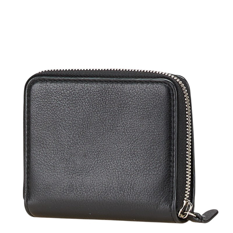 バレンシアガ エブリデイ ラウンドファスナー 二つ折り財布 516366 ブラック レザー レディース BALENCIAGA 【中古】