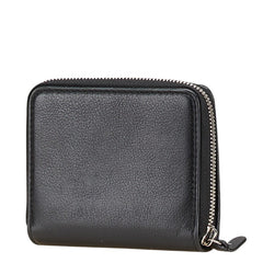 バレンシアガ エブリデイ ラウンドファスナー 二つ折り財布 516366 ブラック レザー レディース BALENCIAGA 【中古】