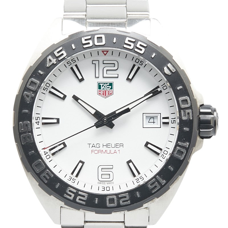 タグホイヤー フォーミュラ1 腕時計 WAZ1111 クオーツ ホワイト文字盤 ステンレススチール メンズ TAG HEUER 【中古】