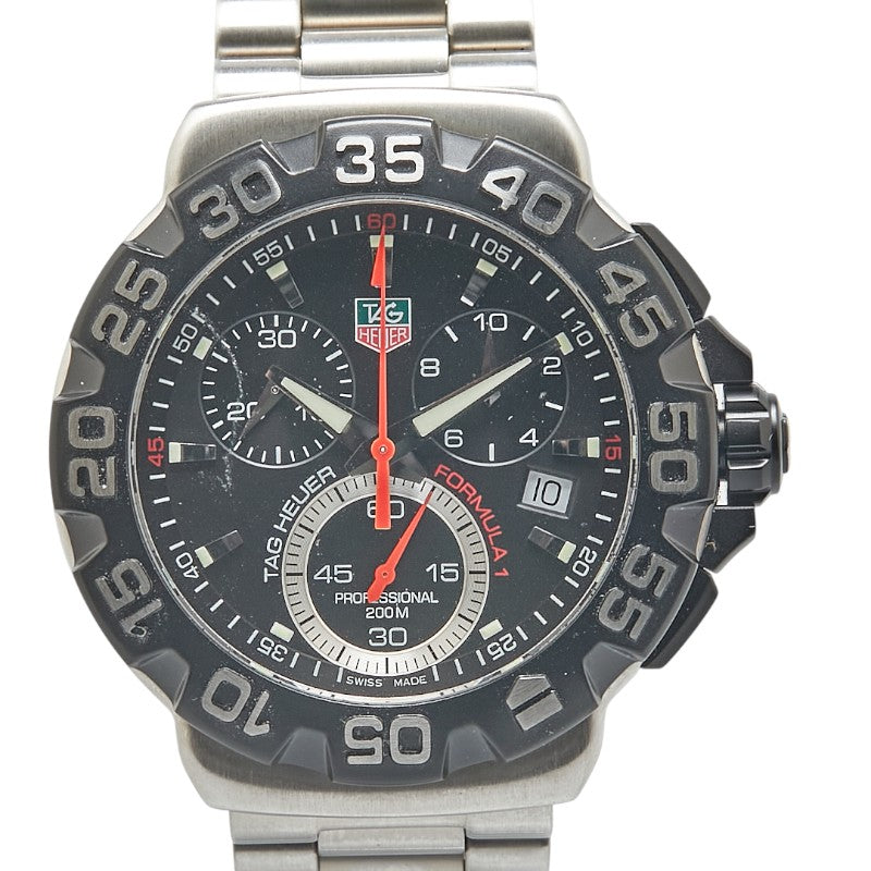 タグホイヤー フォーミュラ1 腕時計 CAH1110 クオーツ ブラック文字盤 ステンレススチール メンズ TAG HEUER 【中古】