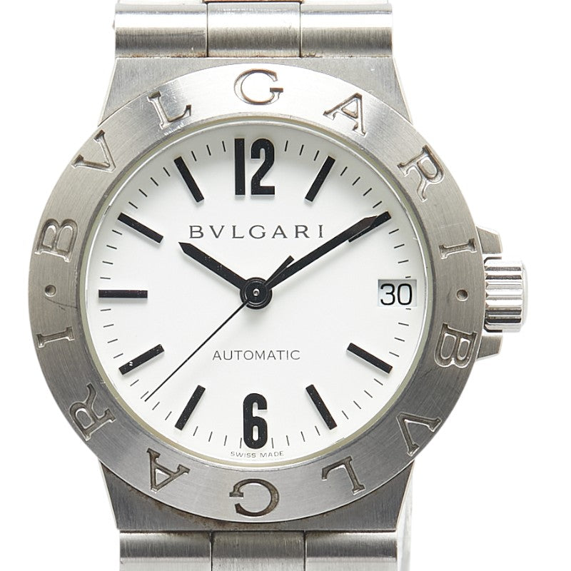 ブルガリ ディアゴノ スポーツ 腕時計 LCV29S 自動巻き ホワイト文字盤 ステンレススチール レディース BVLGARI 【中古】