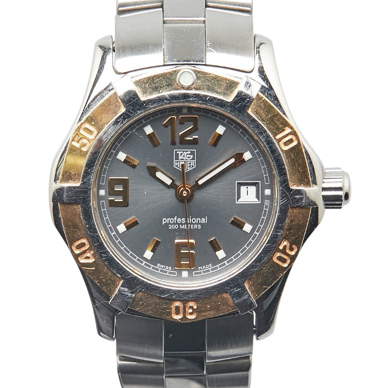 タグホイヤー エクスクルーシブ 腕時計 WN1351 クオーツ グレー文字盤 ステンレススチール メッキ レディース TAG HEUER 【中古】