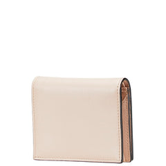 フェンディ ロゴ 二つ折り財布 8M0420 ピンク ブラック レザー レディース FENDI 【中古】